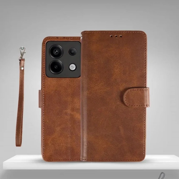 کیف Note 13 شیائومی درجه یک note13 استندشو همراه با بند مچی با خرید کیف تصویرlcd گوشی رو تضمین کن جا کارتی دار