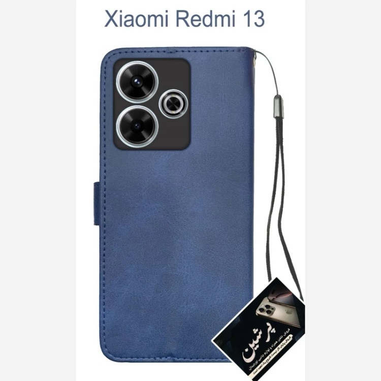 کیف redmi 13 شیائومی درجه یک کیفredmi 13 ردمی 13 استندشو همراه با بند مچی با خرید کیف سلامت lcd رو تضمین کن جا کارتی دار