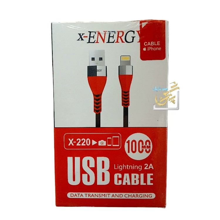 کابل شارژ ایفون شرکت X-EnergyIPM مدل X-220 مناسب برای شارژ گوشی ایفون 6 ایفون 7 ایفون 8 ایفون 5
