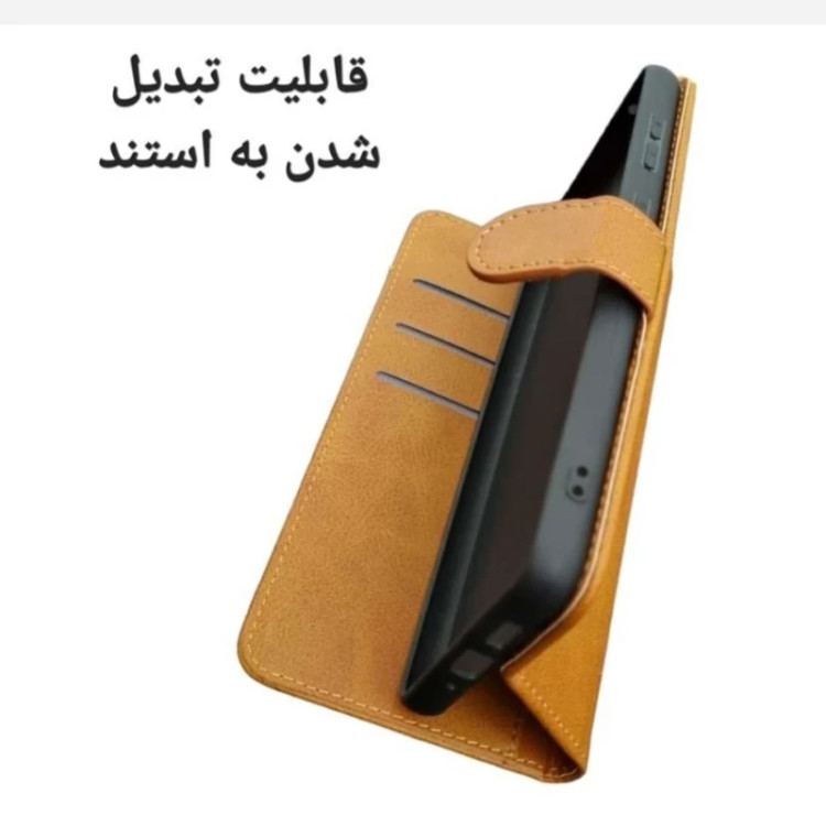 کیف Samsung a30 چرمی درجه یک A30 و A20 کیف استندشو همراه با بند مچی با خرید کیف تصویرlcd گوشی رو تضمین کن جا کارتی دار