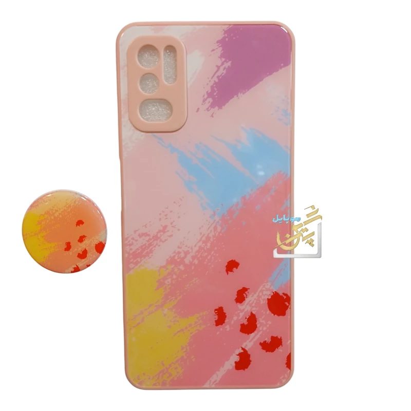 کاور poco m3 pro  شیائومی کاورpoco m3pro دور ژله ای پشت طراحی گلس پاپ سوکت دار محافظ لنز دار کلید برجسته