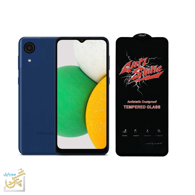 گلس گلکسی A03 Core مدل Meitubl آنتی استاتیک جنس گلس شیشه ای چسبندگی بالا ضد خش اب گریز a03 core