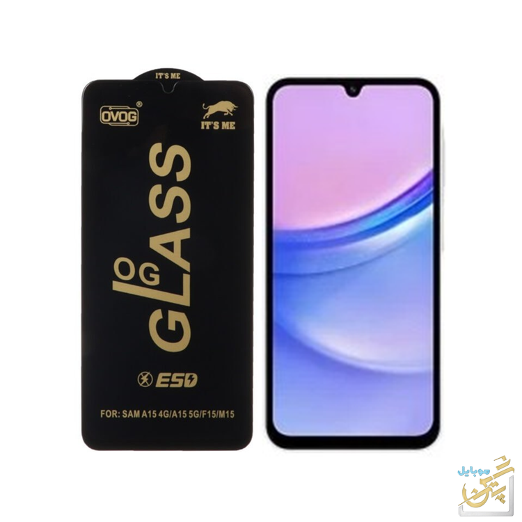 گلس A15 Samsung محافظ صفحه نمایش A15شیشه ای برند esd تمام صفحه ضد ضربه چسبندگی بالا شفافیت 100 درصد