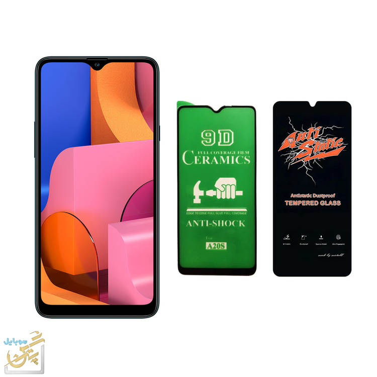 گلس A20s ضد خش ضد ضربه در دو مدل Meitubl و مدل سرامیکی شفاف ضد خش و با کیفیت و نصب آسان