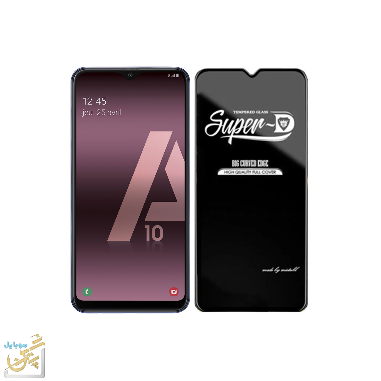 گلس A10 samsung محافظ صفحه نمایش A10 سامسونگ شیشه ای مقاوم در برار خط وخش و ضربه  آب گریز چسبندگی بالا همراه با پد نظاف