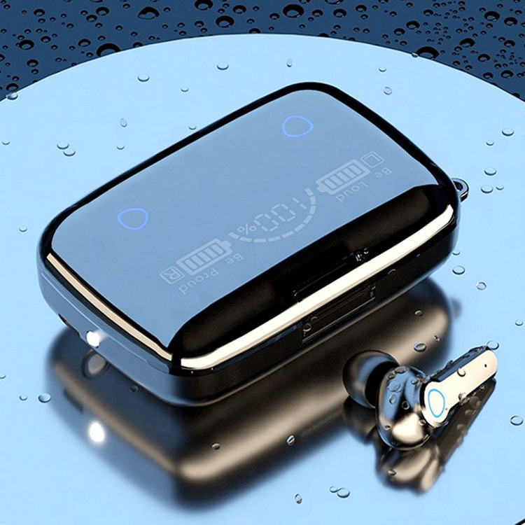 هدغون بلوتوثی مدل air pods m19 بدون قابلیت نویز کنسلینگ، درگاه شارژ microUSB، دارای کنترلر لمسی روی گوشیها، امکان استفاده از محفظه شارژ به عنوان پاور بانک