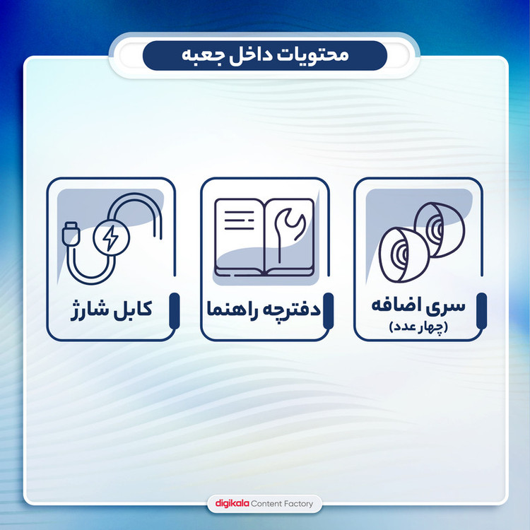 هدغون بلوتوثی مدل air pods m19 بدون قابلیت نویز کنسلینگ، درگاه شارژ microUSB، دارای کنترلر لمسی روی گوشیها، امکان استفاده از محفظه شارژ به عنوان پاور بانک