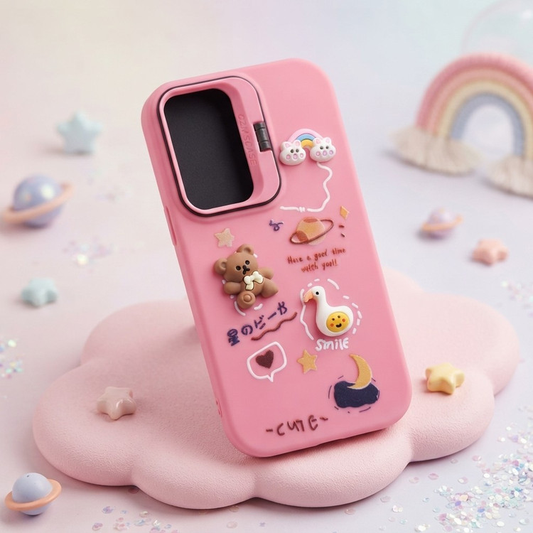 کاورa36 عروسکی گوشی سامسونگ مدل Galaxy A36 عروسک برجسته مقاوم در برابر ضربه قابل شستشو هولدر شو رنگ ثابت A36