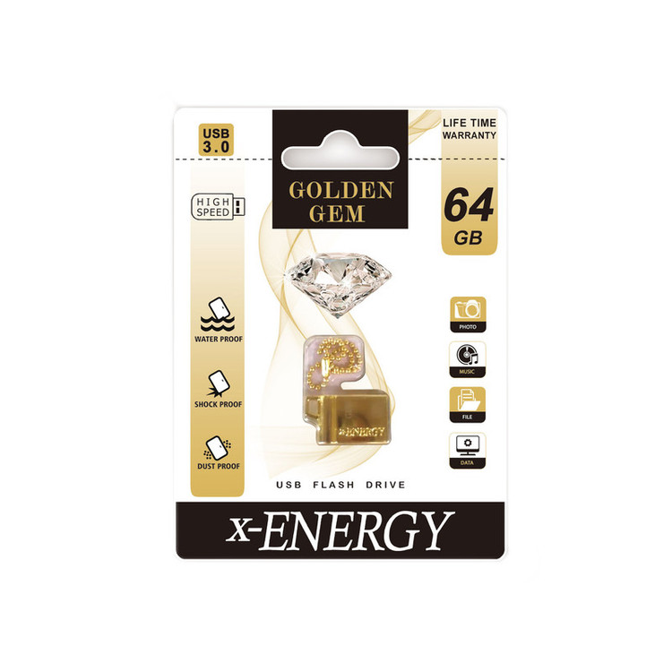 فلش مموری ایکس انرژی مدل Golden Gem ظرفیت 64 گیگابایت با رابط 3.0 USB