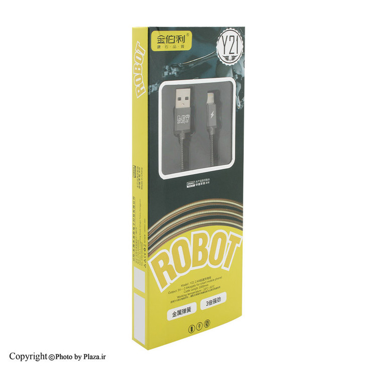 کابل تبدیل USB به لایتنینگ روبوت مدل Y21 طول 1 متر