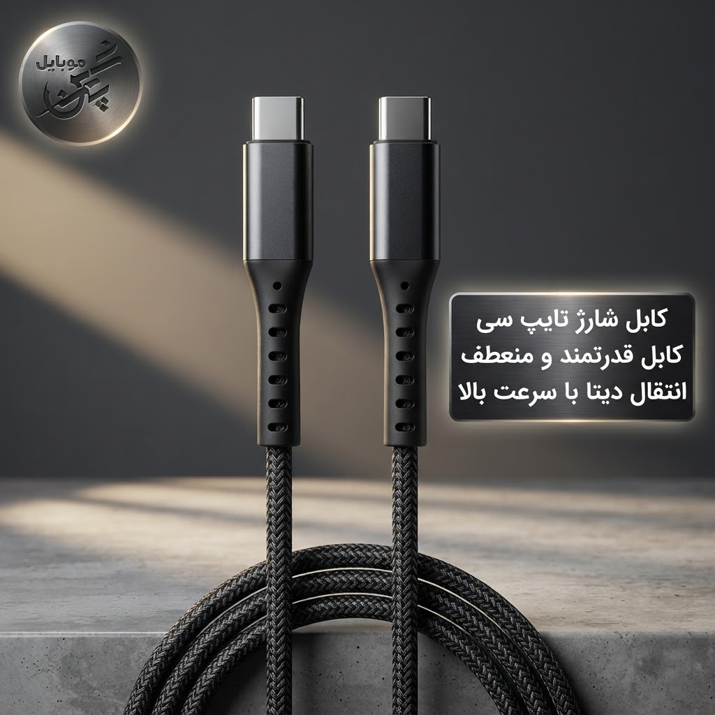 کابل شارژ تایپ سی به تایپ سی 3 آمپر کابل شارژر فوق سریع type-c to type-c شارژر با کیفیت و سیم قدرتمند پریمیوم پروداکت